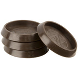 SoftTouch 11/4 Inch Round Furniture Caster Cups Vinyl for Carpet or Durable Hard Floor Surfaces, 4 Pack, Brown