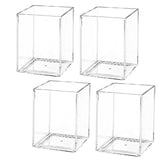 AZUREAL 4 Pack Clear Acrylic Pen Holder Cup, Clear Makeup Brush Holder, Thickened Acrylic Desktop Stationery Organizer for Offic