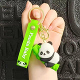 Primetan Panda Theme Silicone Keychain for Girls & Kids | Cute Backpack Keyring | Birthday Return Gift | Car, Bike, & Bag Access