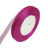 Chenkou Craft Solid Organza Ribbon 1 Roll 50 Yards Fuschia Craft Bow Party Decoration Packing Ribbons (Fuschia, 1/2(12mm))
