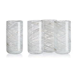 Mikasa Color Swirl White Gray Set of 4 Highball Tall Beverage Glasses, 18 ounces