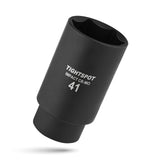 TIGHTSPOT 1/2 Inch Drive - 41 mm Deep Impact Socket with Anti-Rounding 6 Point Design, Heat-Treated CRMO Steel, Metric