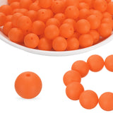 HARFINGTON 180Pcs Silicone Beads 9mm Round Rubber Focal Beads Bulk for Pens Keychain Bracelet Necklace DIY Crafts Making, Orange