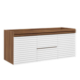 Modway Render 48 Double Sink Compatible (Not Included) Bathroom Vanity Cabinet in White Walnut