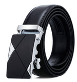 Zacharias MenS Faux Leather Belt Autolock Buckle Ds5303 (Silver Black; Free Size)