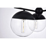 Living District Indoor Modern Home Decorative Bright Ceiling Eclipse 3 Lights Black Pendant With Clear Glass