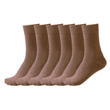 MidCalf Length, Crew Length, Pure Cotton Plain Solid Brown Formal Socks For Men And Boys Pack Of 6 Pairs, Free Size