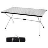 KingCamp Folding Camping Table Aluminum Roll Up Table Oversized Large Camp Table Stable Portable Outdoor Folding Table for Picni