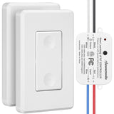 DEWENWILS 3 Way Wireless Light Switch and Receiver Kit, Remote Control for Ceiling Lights, Fans, Lamps, No in-Wall Wiring, No Wi