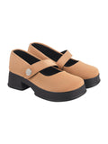 Shoetopia Stylish Tan Marry-Janes For Women & Girls /Eu41,Bronze,8,B0F7LXS83M