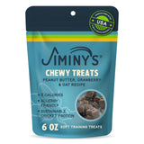 Jiminy's Chewy Training Treats for Dogs, Low Calorie, Hypoallergenic Insect Protein, Made in USA, 6oz, Peanut Butter & Cranberry