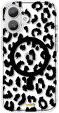 SCORPIFY for iPhone 16 Case [Compatible with MagSafe] with Black Clear Leopard Cheetah Print Design, Cute Clear Magnetic Phone C