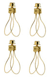 Creative Hobbies Lamp Shade Light Bulb Clip Adapter Clip on with Shade Attaching Finial Top, Gold Color - No Harp Needed | 4 Pac