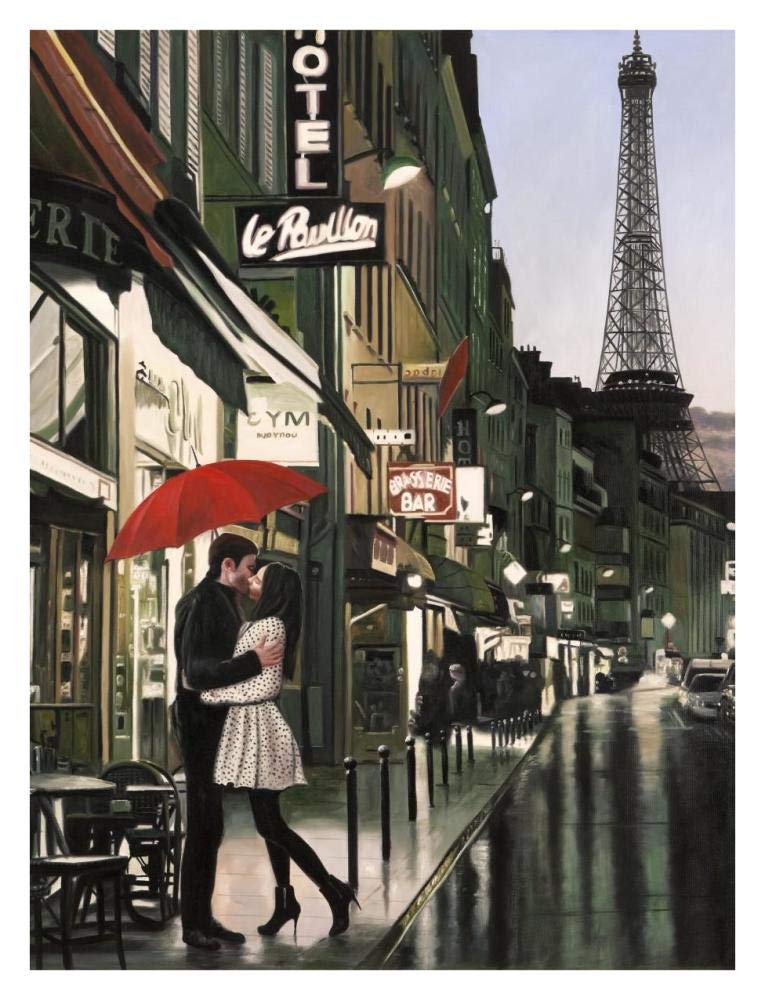 Romance In Paris (Detail)-Paper Art-26,,X34,,