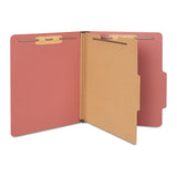 Staples Colored Pressboard Classification Folders, Letter, 1 Partition, Red, 20/Pack
