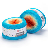 Yarn Art Flowers Rosegarden 100% Cotton 250gr 8.80 oz 1094yds Multicolor Cotton Yarn Rainbow Crochet Yarn Spring Summer (317)