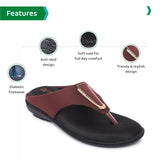 Ortho Joy Fancy Doctor Slippers | Stylish Chappal For Women | Comfortable Flat Sandals For Women Stylish (Brown),Brown,4,B09VT9TGK9
