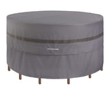 Grey Outdoor Round Table and 7-9 Chairs Cover Large 90'' Dia Waterproof Windproof UV-Resistant Patio Lawn Furniture Dining Table