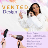 INATEKPRO Curved Vented Boar Bristle Detangler Brush - RED | MEDIUM