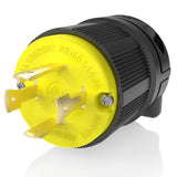 JourneymanPro 2711 30 Amp, 125/250 Volt, NEMA L1430P, 3P, 4W, Locking Plug Connector, Black Industrial Grade, Grounding 7500 W