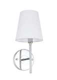 Living District Cason 1-Light Metal & Fabric Wall Sconce In Chrome/White