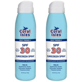 Coral Isles SPF 30 Sunscreen Spray - Hawaii Compliant as Reef Safe - Oxybenzone & Octinoxate Free - Broad Spectrum - Water Resis