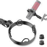 [2026 Upgrade] Microphone Shock Mount for HyperX QuadCast with 3/8 or 1/4 Screw Adapter, Works with HyperX QuadCast Microphone S