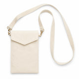 Bhawsar Canvas Sling Mobile Bag For Men & Women | 8 X 5 Inch Crossbody Phone Pouch | Off White Cotton Canvas Shoulder Bag | Adju