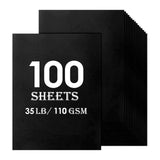 Black Construction Paper Bulk 100sheets 8.5x11 (30lb/110gsm)