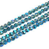 200pcs Czech 6mm Faceted Round Crystal Glass Beads Spacers Peridot Shimmer
