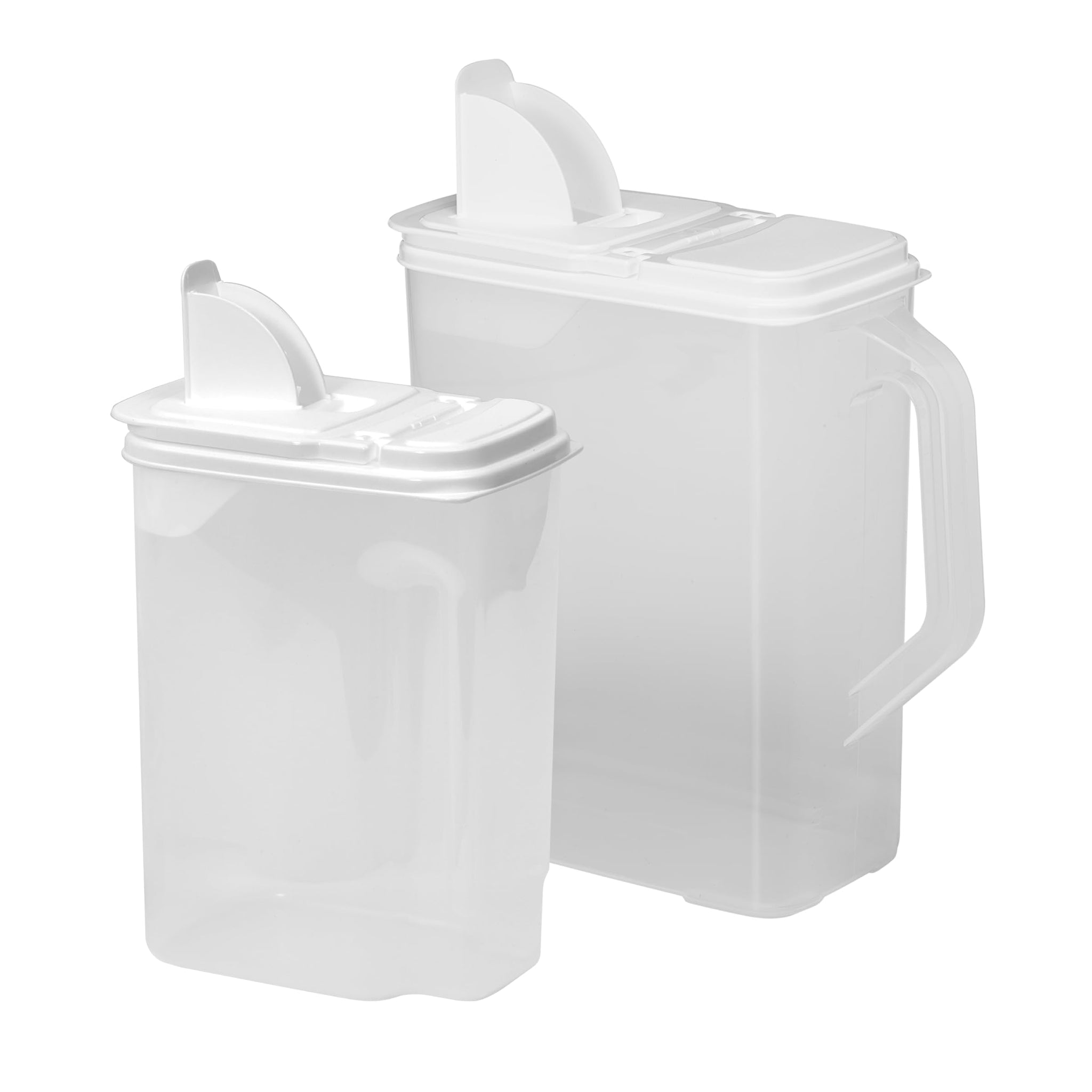 Buddeez Pet Food Storage Containers - 2 Count Bird Seed Dispenser with Pour Tight Lids and Easy Pour Spouts, 8 Qt and 3.5 Qt, Bi
