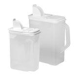 Buddeez Pet Food Storage Containers - 2 Count Bird Seed Dispenser with Pour Tight Lids and Easy Pour Spouts, 8 Qt and 3.5 Qt, Bi