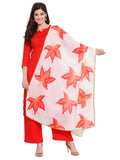 Gosriki Women'S Rayon Straight Kurta With Palazzo & Dupatta (Kpzd-Cot-10026-Red_Xl-Go_Red_X-Large),Red,,B09LSCJ6YB