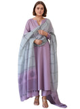 GoSriKi Curta Womens Viscose, Straight, Solid Pants and Dupatta, grey, L