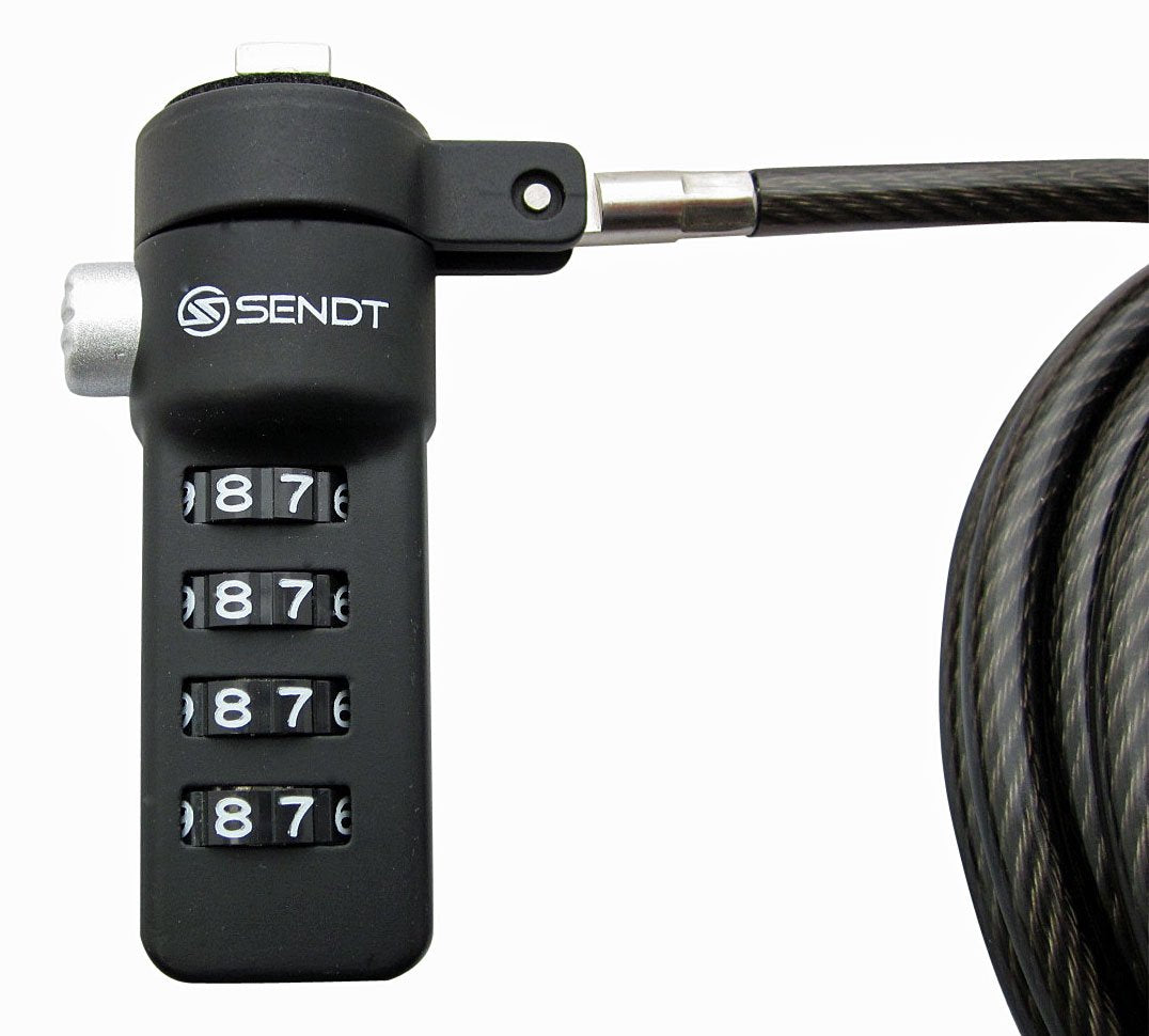 Sendt Black Notebook/Laptop Combination Lock Security Cable