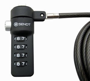 Sendt Black Notebook/Laptop Combination Lock Security Cable
