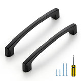 Ravinte Decor 30 Pack Kitchen Cabinet Handles 5 Inch Hole Center Drawer Pulls Curved, Black Cabinet Pulls for Dresser and Drawer