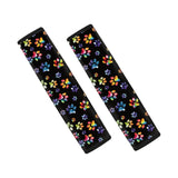 Forchrinse Colorful Dog Paw Print Car Seat Belt Cover Pad,2-Pack Soft Vehicles Safety Seat Belt Strap Shoulder Pad for Puppys Lo