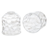 Kira Home 5 Petit Pendant Light Glass Shade Replacement w/Clear Hammered Bell Shape (Set of 2), Bathroom Vanity Light & Chandeli