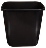 Amazon Basics Trash Can, Rectangular Commercial Office Wastebasket, 7 Gallon (Pack of 2), Black