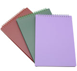 Yansanido Top Bound Spiral Notebook, 3 Pcs 3 Color A5 Size Thick Plastic Hardcover Grid Paper 80 Sheets (160 Pages) Journal For 
