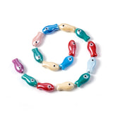 Elecrelive 1 Strand Colorful Ceramic Fish Beads Sea Animal Porcelain Beads Ocean Fish Charms for DIY Bracelets Earring Necklace 