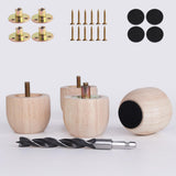 PBUY 2 Inch Short Unfinished Wooden Furniture Legs Set of 4, Solid Wood Cylindrical Small Table Legs, Chair Legs, Sofa Legs, Cab
