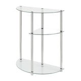 Convenience Concepts Designs2Go Classic Glass 3-Tier Display Entryway Table 23 - Modern Display Table with Storage Shelves, Narr