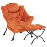 SESHINELL Lazy Chair with Ottoman, Modern Accent Chair Contemporary Lounge Leisure Sofa Chair with Armrests, Reading Chair and F