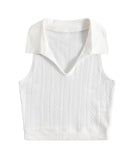 Toplot Women'S V-Neck Solid Textured Tank Top (Collar-Tank-Top-5193-White-M),White,,B0DF27SJ3J