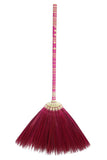 Asian Broom,Natural Grass Thai Broom Vintage Retro Embroidered Woven Nylon, Handmade Broom, Housewarming Gift, Witch Broom,Bambo