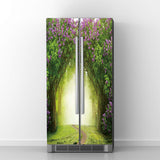 Vintage Art Self Stick Vinyl Door Mural Sticker, Peel and Stick Removable Refrigerator Wrap Decal, Green Path, 32.3x78.7, 2 Pcs 