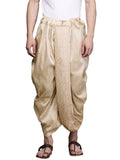 Manyavar Mens Fawn Art Silk Solid Dhotis