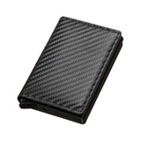 Merishopp Men Card Holder Decor Pu Leather Thin Wallet For Fathers Day Birthday Travel Black With Pattern